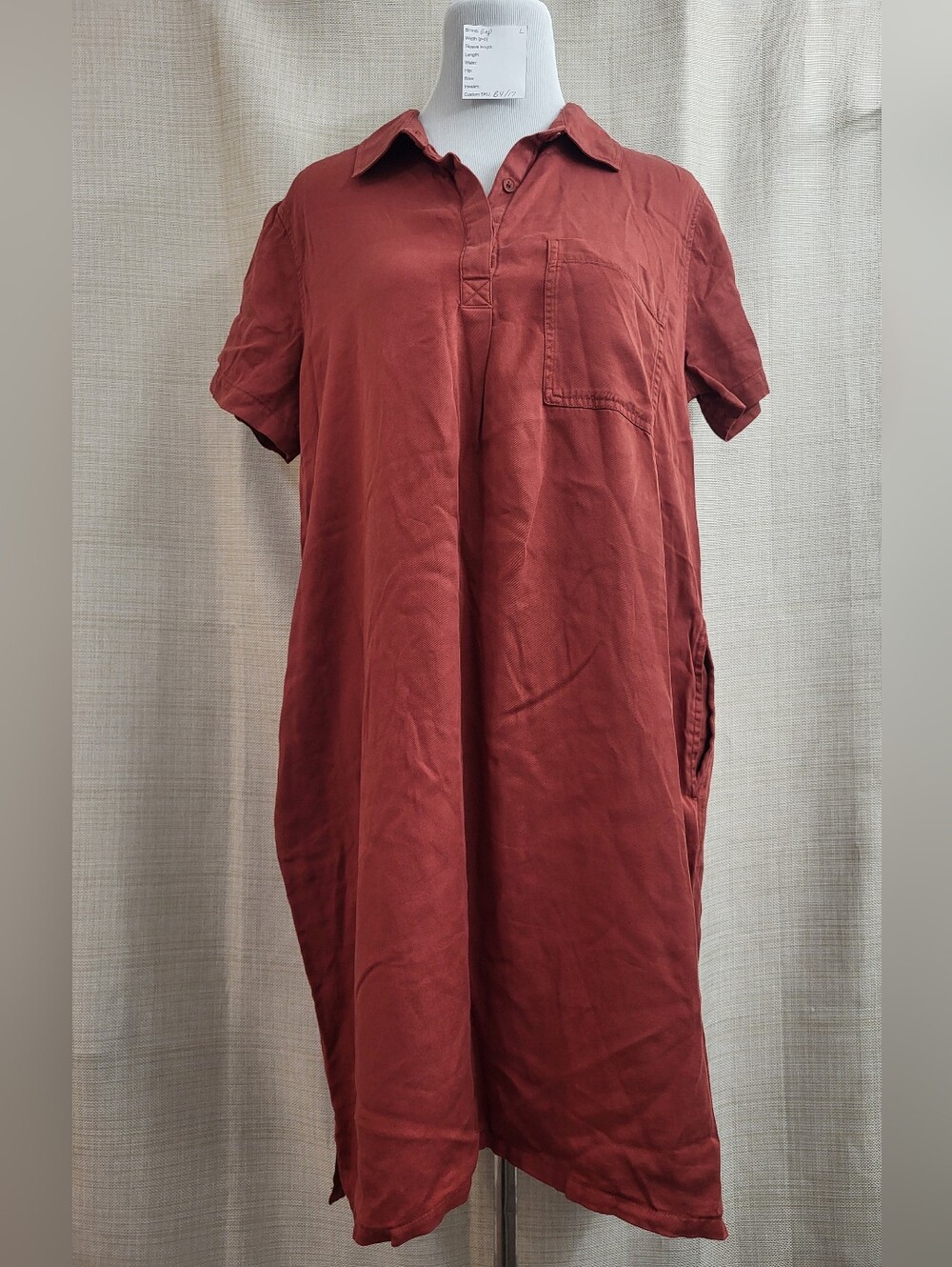 GAP Tencil Dress Pockets Chili Oil Red Women's Size Large Comfy Lounge Relax New